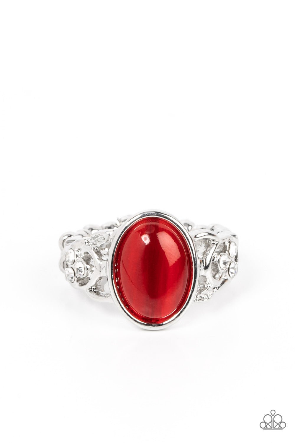 Crystals and Cats Eye Red Ring - Jewelry by Bretta - Jewelry by Bretta