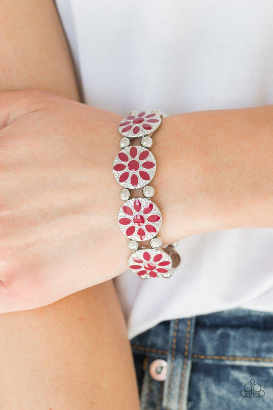 Dancing Dahlias Red Bracelet - Jewelry by Bretta - Jewelry by Bretta