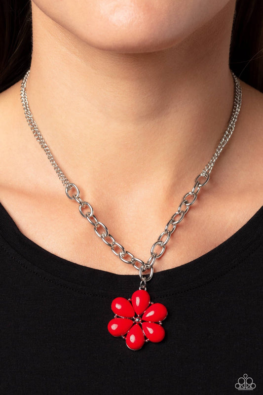 Dazzling Dahlia Red Flower Necklace - Jewelry by Bretta - Jewelry by Bretta