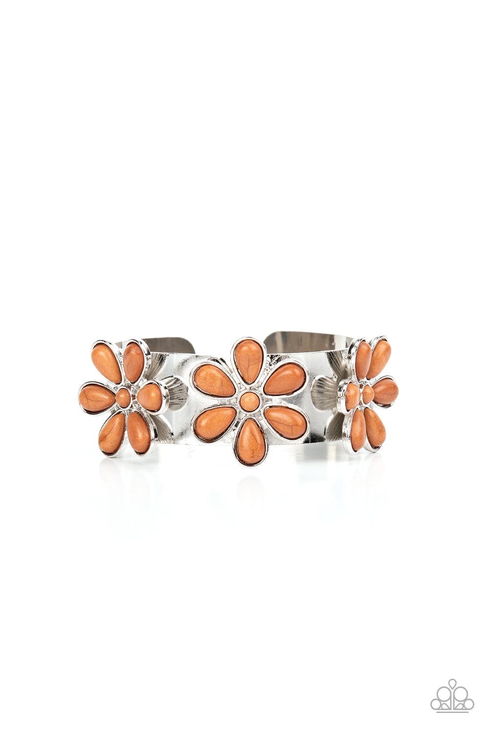 Desert Flower Patch Brown Bracelet - Jewelry by Bretta - Jewelry by Bretta