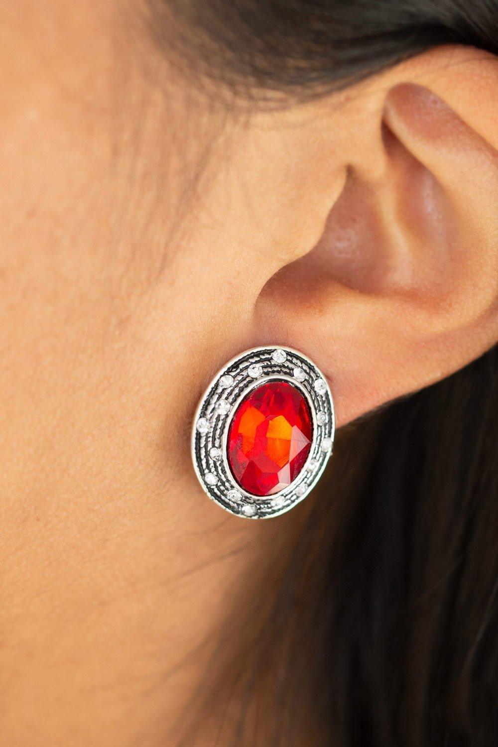East Side Etiquette-Clip On Red Earring- Jewelry By Bretta - Jewelry by Bretta