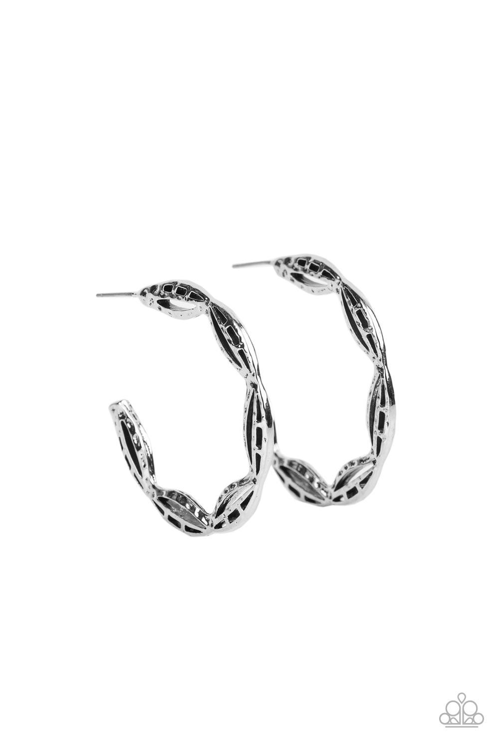 Silver-Plated Plain Large Hoop Earrings (Bali 5cm) | Priviu