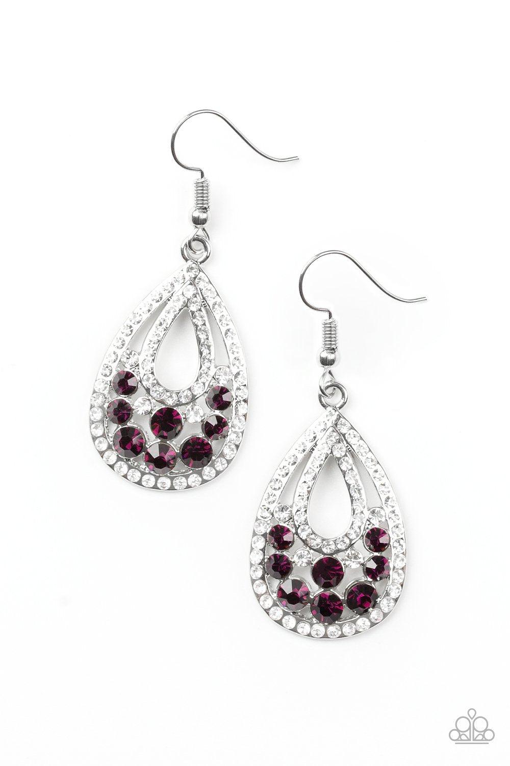 Paparazzi Accessories-Sparkling Stardom - Purple Earrings