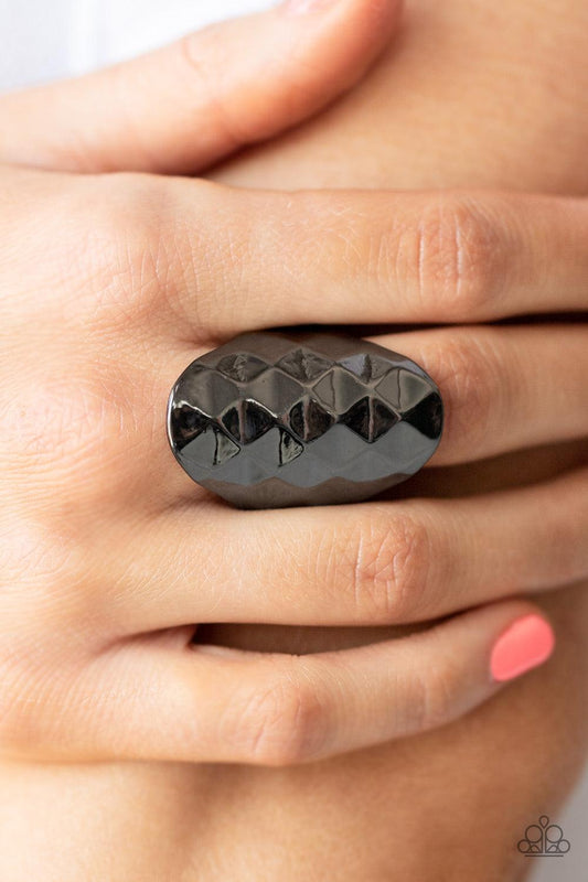 Ferociously Faceted Black Ring - Jewelry by Bretta - Jewelry by Bretta