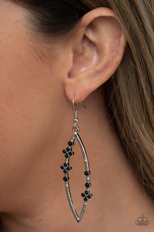 Flowery Finesse Black Earrings - Jewelry by Bretta - Jewelry by Bretta