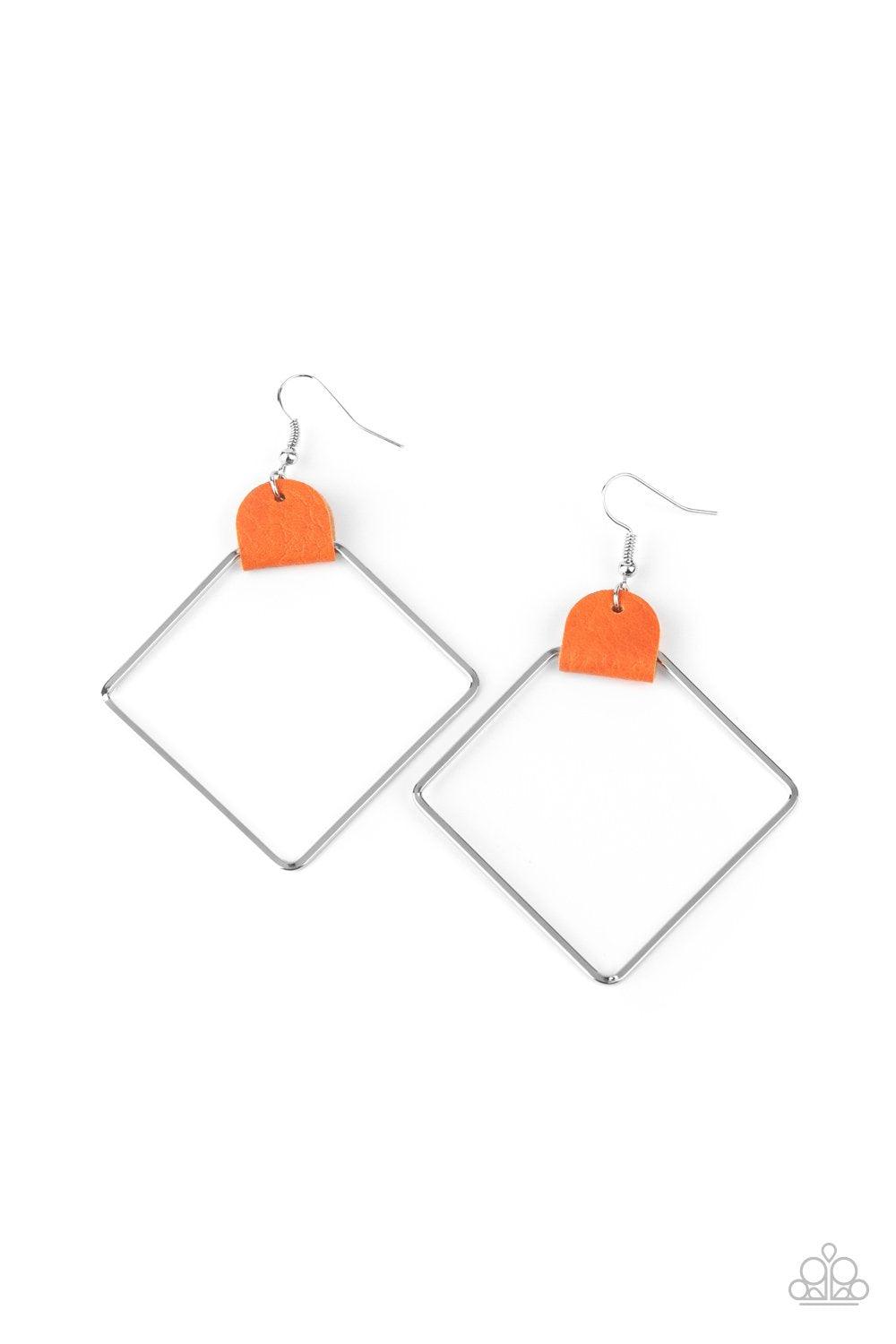 Friends of a LEATHER Orange Earrings - Jewelry by Bretta - Jewelry by Bretta