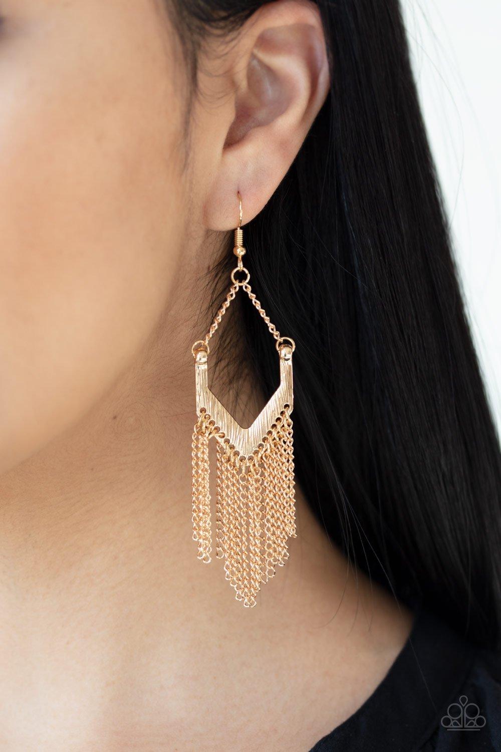 Unchained Fashion Gold Earrings - Jewelry By Bretta