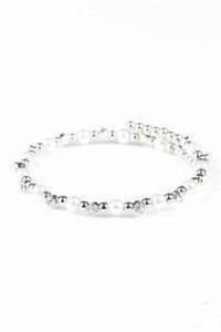 Paparazzi Accessories-Decadently Dainty White Bracelet